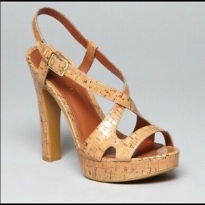 Ralph Lauren Filara Glazed Cork Platform Sandal EUC- 9B